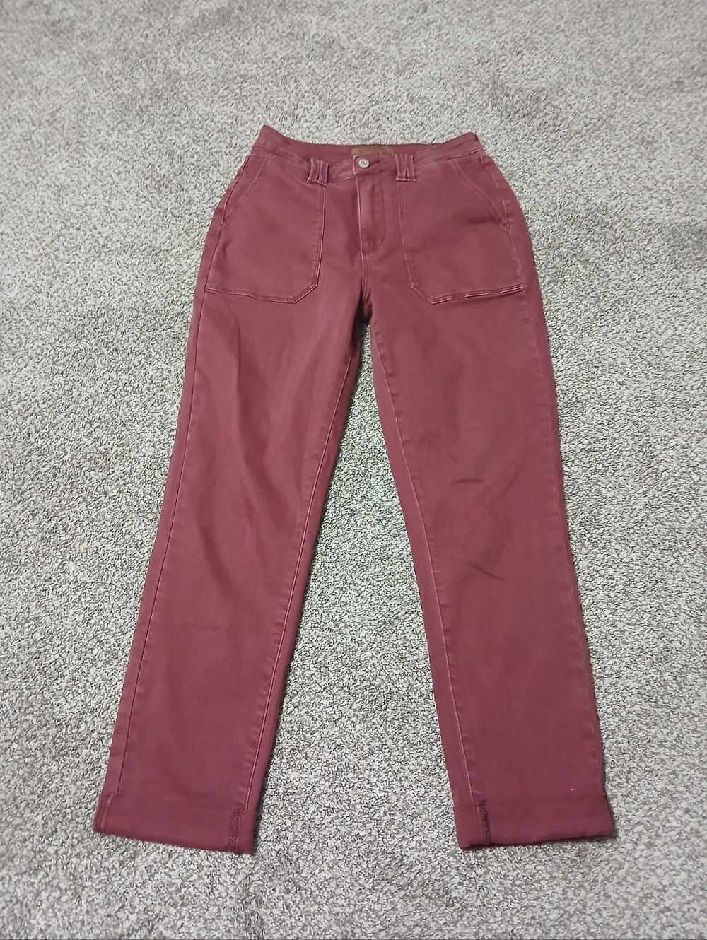 Judy Blue High-Rise Straight Leg Pants in Burgundy - Picture 2 of 16
